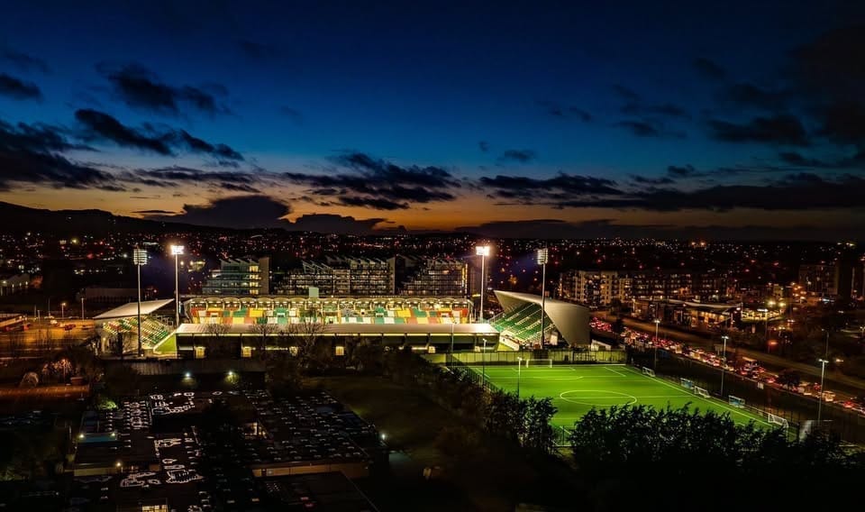Inside Tallaght Stadium before a Shamrock Rovers UEFA Champions League qualifier